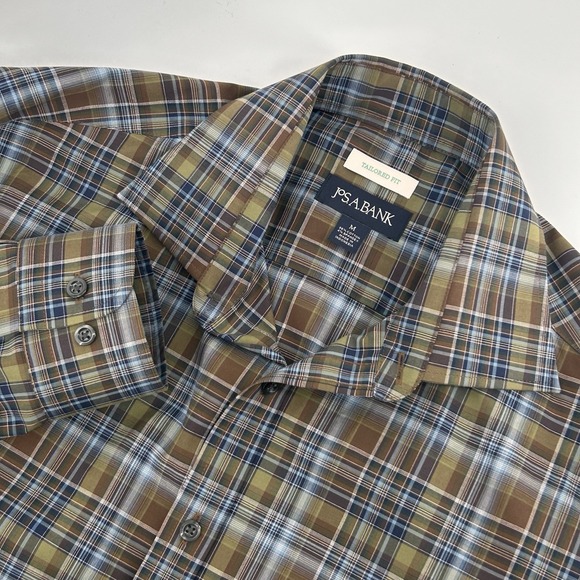 Jos. A. Bank Other - Jos A Banks Tailored Fit Green Plaid Long Sleeve Button Up Mens Medium Shirt